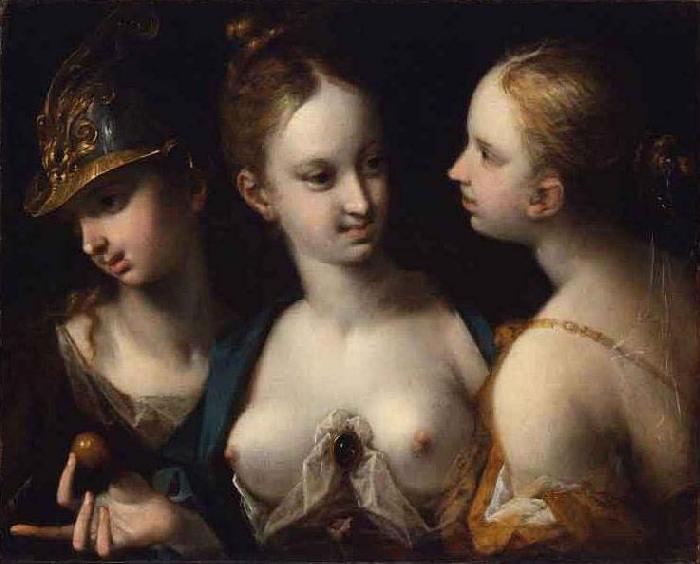 Hans von Aachen Pallas Athena, Venus and Juno oil painting image